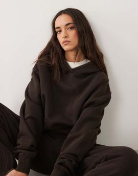 4505 4505 Icon Rest Day heavyweight 440gsm cotton oversized hoodie in washed chocolate-Brown