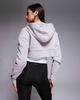 4505 4505 Icon Rest Day heavyweight 440gsm cotton zip up boxy cropped hoodie in washed ash-Neutral - 4