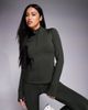 4505 4505 Icon sculpting zip up long sleeve jacket in dark khaki-Green - 1