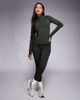 4505 4505 Icon sculpting zip up long sleeve jacket in dark khaki-Green - 2
