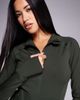 4505 4505 Icon sculpting zip up long sleeve jacket in dark khaki-Green - 3