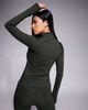 4505 4505 Icon sculpting zip up long sleeve jacket in dark khaki-Green - 4