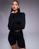 4505 4505 Icon seamless rib knit 1/4 zip long sleeve top in black - 1