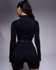 4505 4505 Icon seamless rib knit 1/4 zip long sleeve top in black - 2