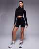 4505 4505 Icon seamless rib knit 1/4 zip long sleeve top in black - 4