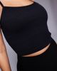 4505 4505 Icon seamless rib knit yoga tank top with shelf bra in black - 3