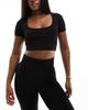 4505 4505 Icon seamless rib performance t-shirt in black - 1