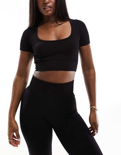 4505 4505 Icon seamless rib performance t-shirt in black