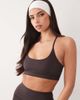 4505 4505 Icon soft touch light support sports bra with adjustable straps in dark chocolate-Brown - 1