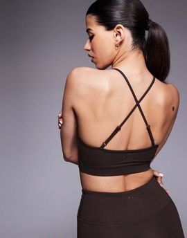 4505 4505 Icon soft touch medium support sports bra with adjustable straps in chocolate-Brown