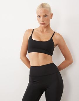 4505 4505 Icon soft touch scoop neck light support sports bra with adjustable straps in black