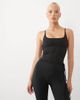 4505 4505 Icon soft touch scoop neck yoga cami with inner bra and adjustable straps in black - 1