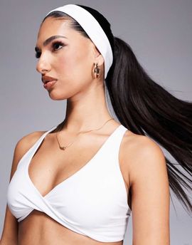 4505 4505 Icon soft touch wide yoga headband in white