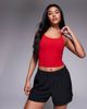 4505 4505 Icon soft touch yoga cami top with shelf bra in red - 1