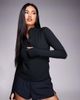 4505 4505 Icon soft touch zip up performance long sleeve top in black - 1