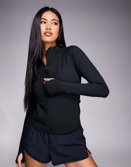 4505 4505 Icon soft touch zip up performance long sleeve top in black