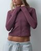 4505 4505 Icon soft touch zip up studio long sleeve top in plum-PURPLE - 2