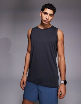 4505 4505 Icon training sleeveless loose fit tank with quick dry in charcoal-Gray