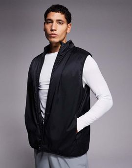 4505 4505 insulated thermal running vest with zip pockets and reflective detail in black