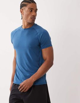 4505 4505 lightweight performance jersey running T-shirt with breathable mesh panels in baltic blue