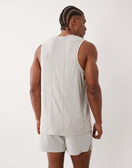 4505 4505 lightweight performance jersey running tank top with breathable mesh panel in vapor gray