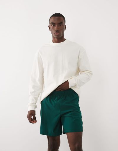 4505 4505 long sleeve oversized cotton training T-shirt with quick dry finish in off-white