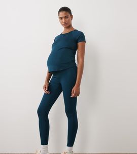 4505 4505 Maternity Icon active bum sculpt high waist gym legging with inner pocket in teal blue
