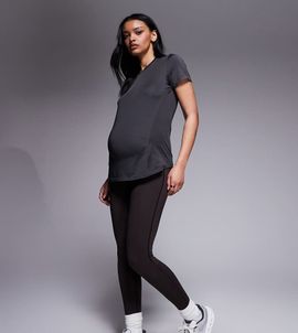 4505 4505 Maternity Icon soft touch high waist yoga leggings in dark chocolate-Brown