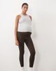 4505 4505 Maternity seamless baby rib high waist gym leggings in chocolate-Brown - 1