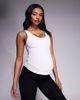 4505 4505 Maternity soft touch ribbed tank top with inner bra in white - 1