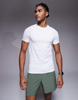 4505 4505 muscle fit seam detail quick dry base layer in white
