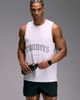 4505 4505 nylon performance mesh quick dry graphic running tank in white - 1