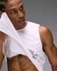4505 4505 nylon performance mesh quick dry graphic running tank in white - 2