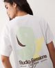 4505 4505 oversized heavyweight quick dry cotton T-shirt with studio fruit print in white - 1
