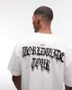 4505 4505 oversized heavyweight quick dry cotton t-shirt with tour graphic in white - 1