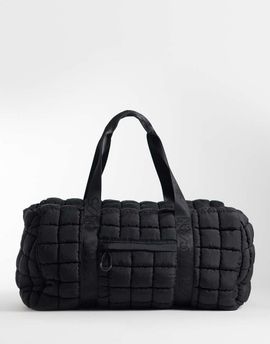 4505 4505 oversized quilted woven gym duffel bag in black