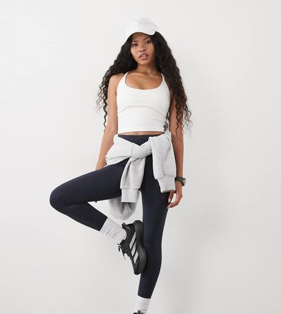 4505 4505 Petite Icon active tie waist run legging with phone pocket in navy