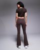 4505 4505 Petite Icon soft touch wrap waist slim kick yoga leggings in plum chocolate-Brown - 4
