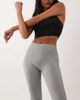 4505 4505 Petite seamless baby rib wrap back high waist gym leggings in light gray heather - 3