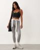 4505 4505 Petite seamless baby rib wrap back high waist gym leggings in light gray heather - 4