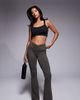 4505 4505 Petite slim kick leggings with wrap waist in soft touch fabric in dark olive-Green - 1