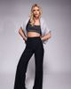 4505 4505 Petite soft touch rib knit wide leg dance pants in black - 1