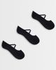 4505 4505 Pilates 3 pack non slip grip socks with elastic straps in black - 1