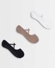 4505 4505 Pilates 3 pack non slip grip socks with elastic straps in black, white, fawn-Multi - 1
