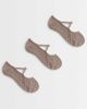 4505 4505 Pilates 3 pack non slip grip socks with elastic straps in fawn-Brown - 1