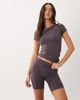 4505 4505 plush handle foldover high waist 5"" legging short in storm gray - 2