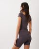 4505 4505 plush handle foldover high waist 5"" legging short in storm gray - 4