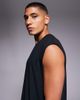 4505 4505 quick dry performance jersey boxy oversized lifting tank in black - 4