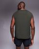 4505 4505 quick dry performance jersey boxy oversized lifting tank in khaki-Green - 3
