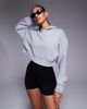 4505 4505 quick dry performance jersey cropped hoodie in gray heather-Neutral - 1